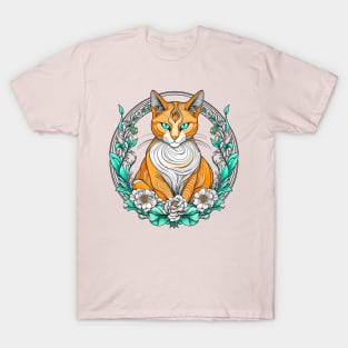 Glamourous Art Nouveau Kitty T-Shirt